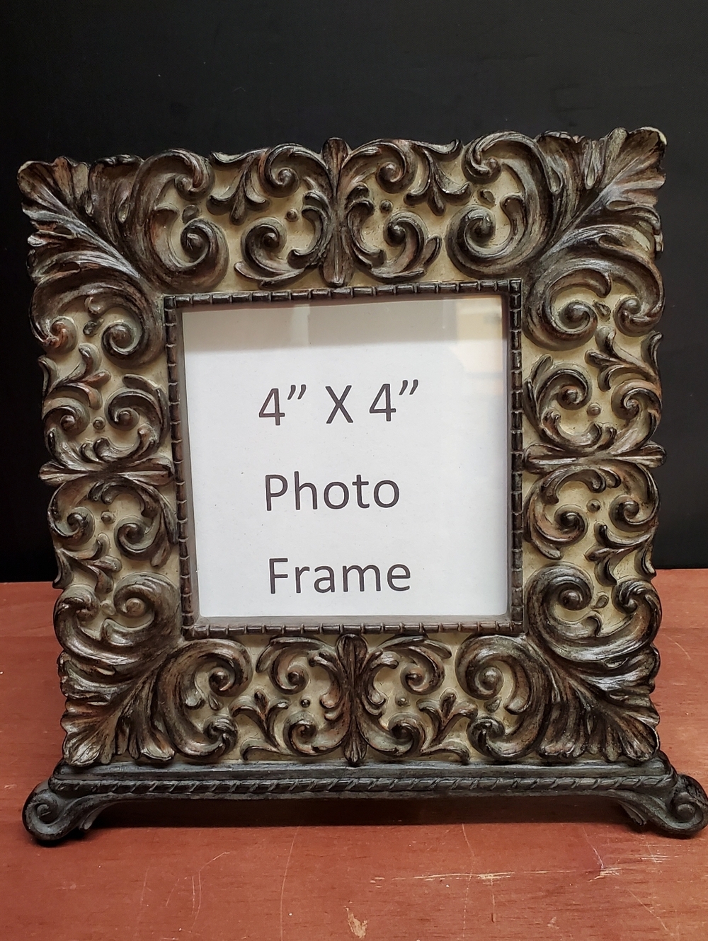 Vintage DRAKE DESIGN Ornate Decorative Filigree Style Picture Frame 4"x 4"